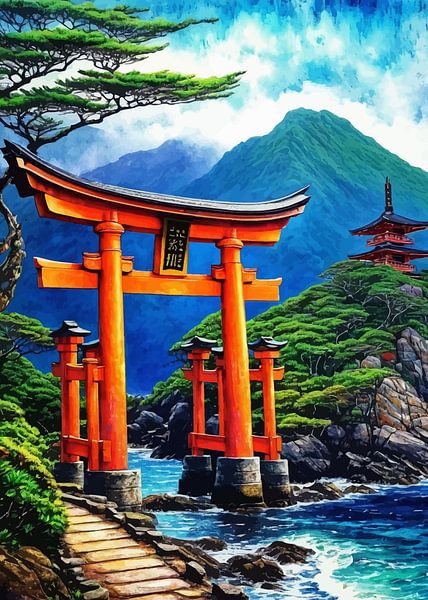 Japanische Torii-Tor-Landschaft von MIROKKU