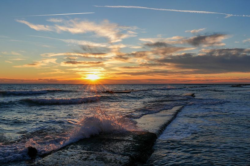 Sunset at Sea near Rome Italy by Martijn Jebbink Photography