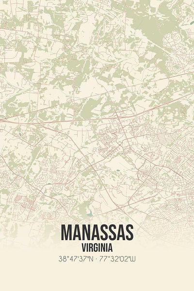Vintage map of Manassas (Virginia), USA. by Prints of Place
