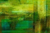 Nature fantaisie, abstraction expressionniste moderne en vert or