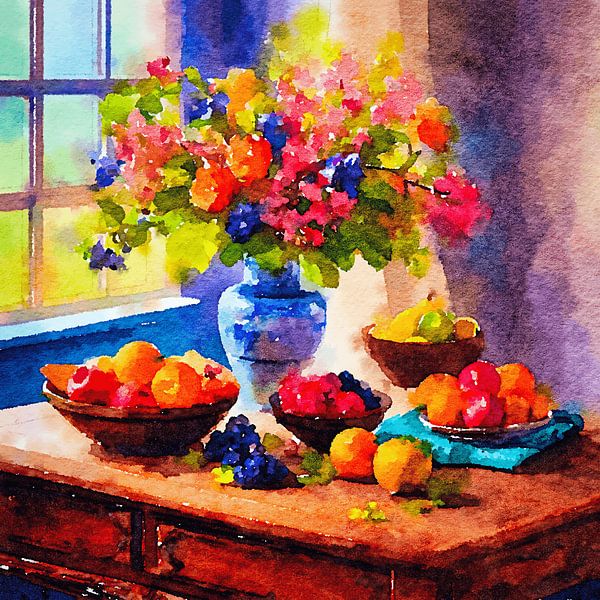 Nature morte avec des fleurs colorées par The Photo Artist