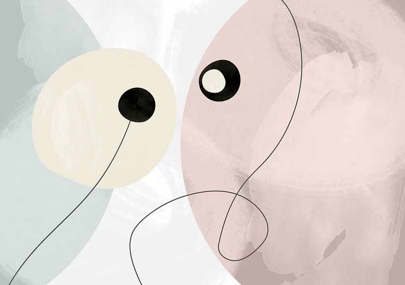 Scandinavisch Mid Eeuw Minimalisme Abstract van Mad Dog Art