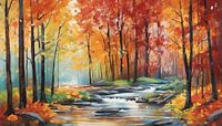 Painting autumn forest