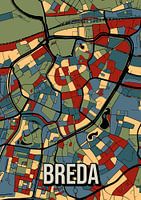Breda: Colourful vintage-style city map