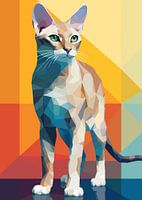 Katze Tier WPAP Pop Art Farbe Stil