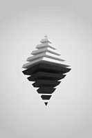 Schwarz-weiße Pyramiden mit Tiefenunschärfe