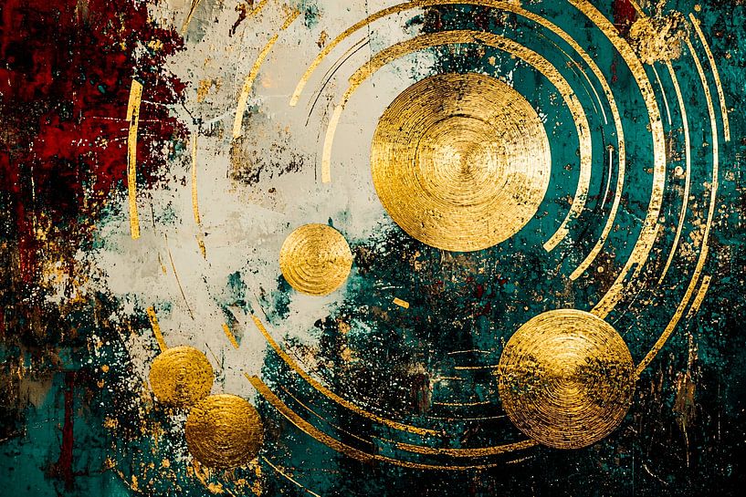 Cercles dorés sur fond abstrait par Imperial Art House