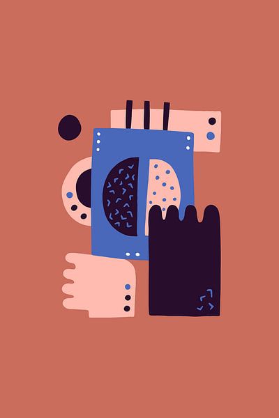 Moderne Mid Century Rétro Abstraction par FRESH Fine Art