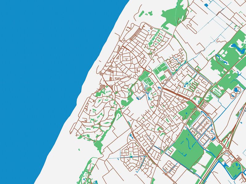 Karte von Noordwijk im Stil von Urban Ivory von De Kaartenwinkel