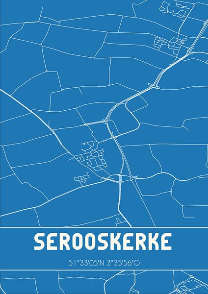 Blueprint | Carte | Serooskerke (Zeeland) par Affiches de lieux