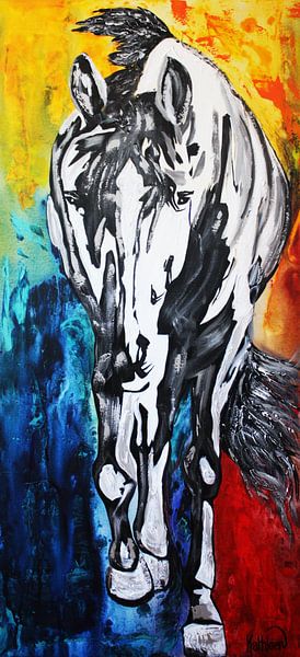 Dunkles Silberpferd von Kathleen Artist Fine Art