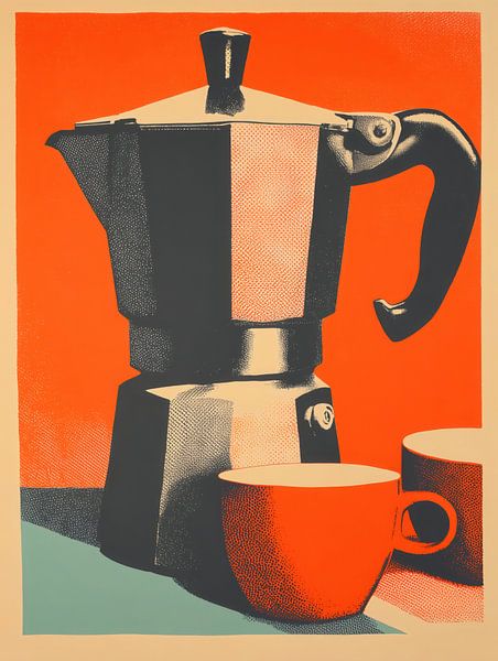 Retro Kaffee-Kocher | Vintage Rasterdruck von Frank Daske | Foto & Design