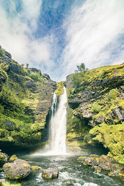Chute d'eau Gluggafoss sur la rivière Merkjá en Islande par Sjoerd van der Wal Photographie