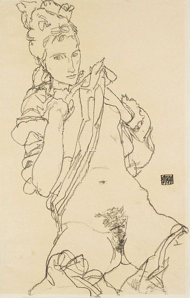 Sitzender Akt, Egon Schiele von All the Masters
