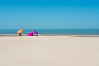 Parasols in the sand.