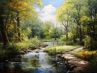 Rivière pittoresque dans une forêt dense