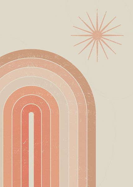 Modern Retro Rosa Regenbogen von Katarzyna Gąsiorowska