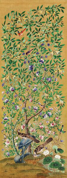 Chinoiserie Scenic,Bird flower wall art ii par finemasterpiece