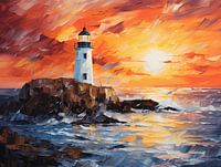 Zonsondergang bij de vuurtoren