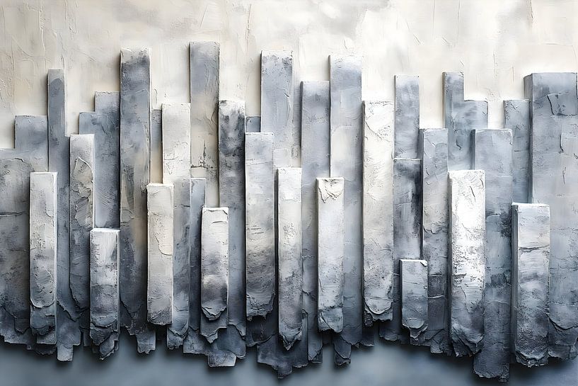 Peinture blanche | Peinture oblongue | Grande peinture salle de séjour par AiArtLand