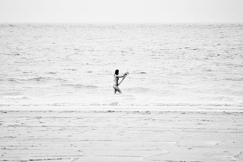 Female Waveboarder - Black-and-white photography by VenVision Art