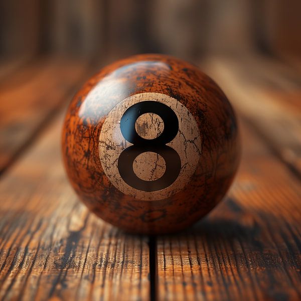 Boule de billard 8 bois vintage par TheXclusive Art
