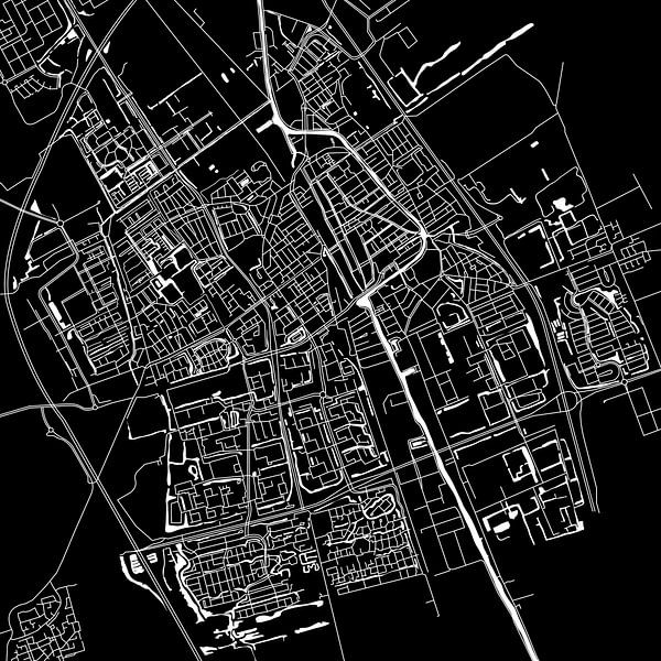 Delft | City Map Black | Square by WorldMapShop