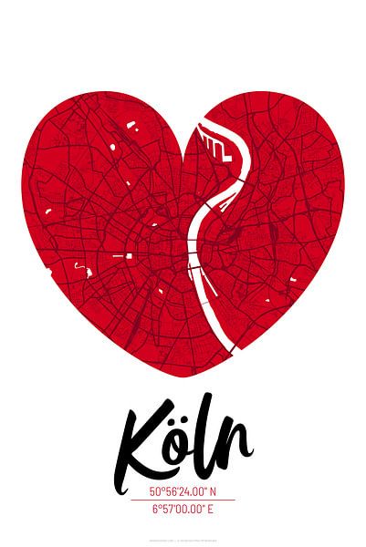 Köln – City Map Design Stadtplan Karte (Farbverlauf) von ViaMapia