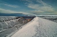 Longyearbyen fotografiert vom Berg Sarkofagen