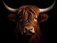 Majesty of the Night - Scottish Highlander in Contrast