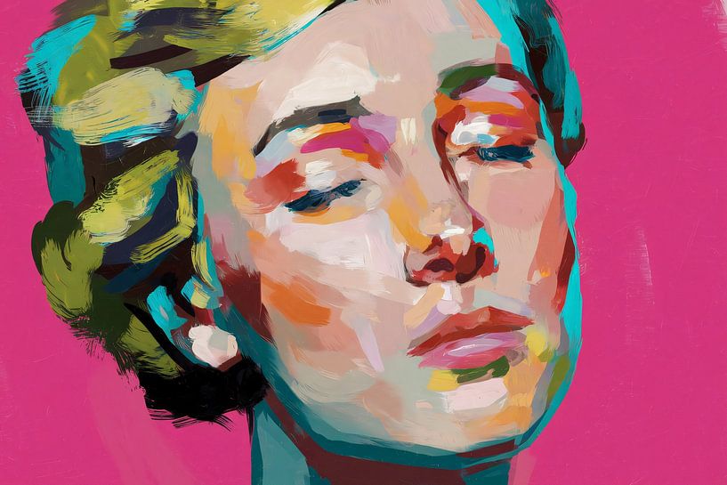 Portrait féminin abstrait et coloré par Imperial Art House