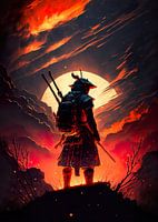 guerrier samouraï debout jusqu'au dernier combat