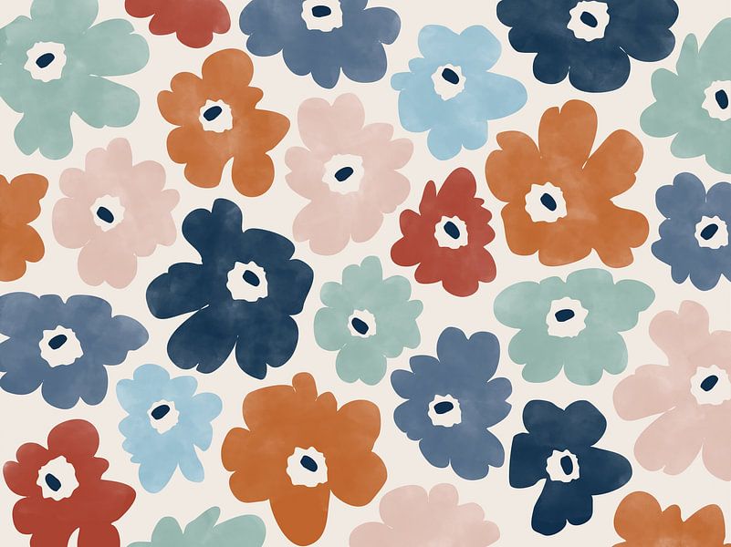 Motif floral coloré par Elena Ristova