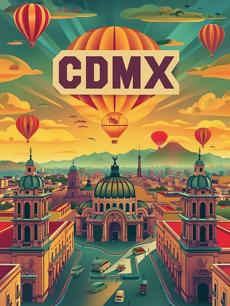 Vibrant Mexico City Travel Poster by Travel Shop