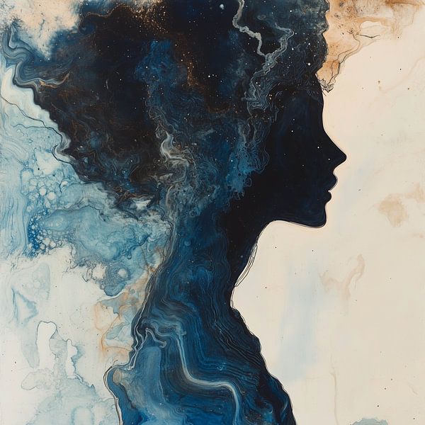 Dreamy female portrait with wavy stardust by Color Square