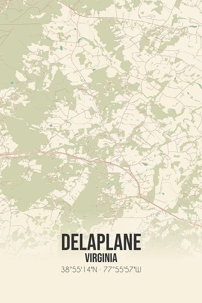 Alte Karte von Delaplane (Virginia), USA. von Ortsdrucke