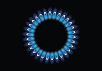 Brûleur à gaz avec une flamme bleue, flamme de gaz