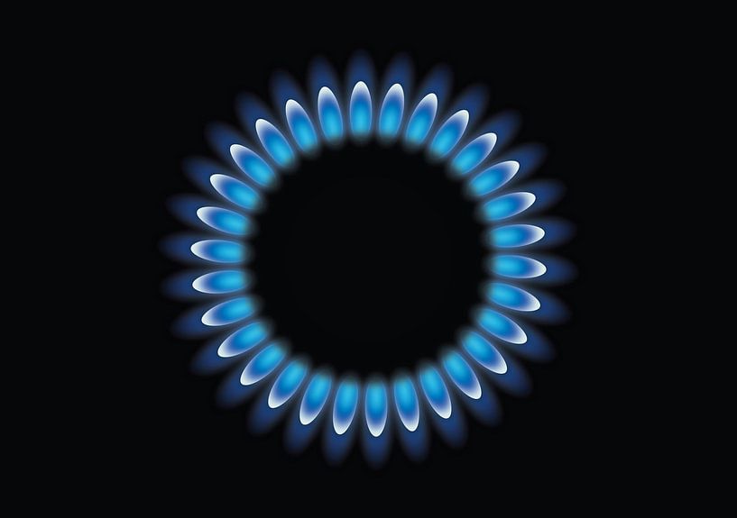 Brûleur à gaz avec une flamme bleue, flamme de gaz par Mark Rademaker