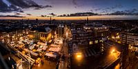 Sunset over a wintery grote markt