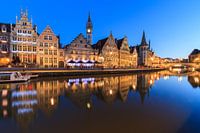 Graslei, Gent in der Abenddämmerung
