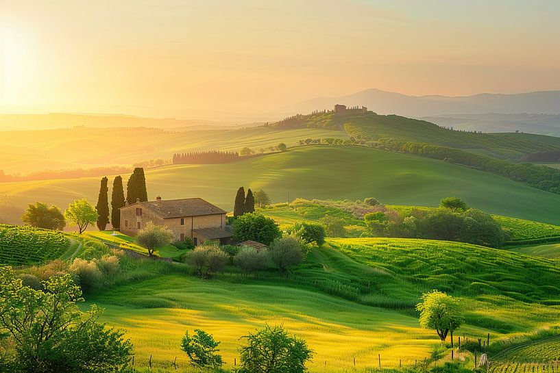 Rustikale toskanische Bauernhaus Wanddekoration von Vlindertuin-Art