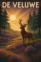 De Veluwe Nature Retro Travel Poster