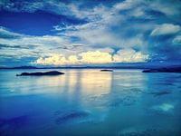 Der See Ziway nach Sonnenuntergang