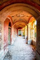 Sunset in Abandoned Hallway.