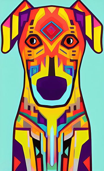 Dekorative Illustration eines Hundes von Laly Laura