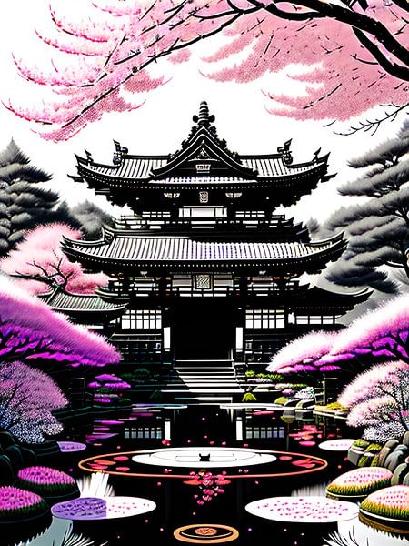 Eternal beauty: temples and cherry blossoms in perfect interplay by ButterflyPix