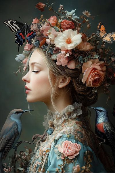 Digitales Porträt, Zwischen Flora und Fauna Nr. 1 von Studio BB