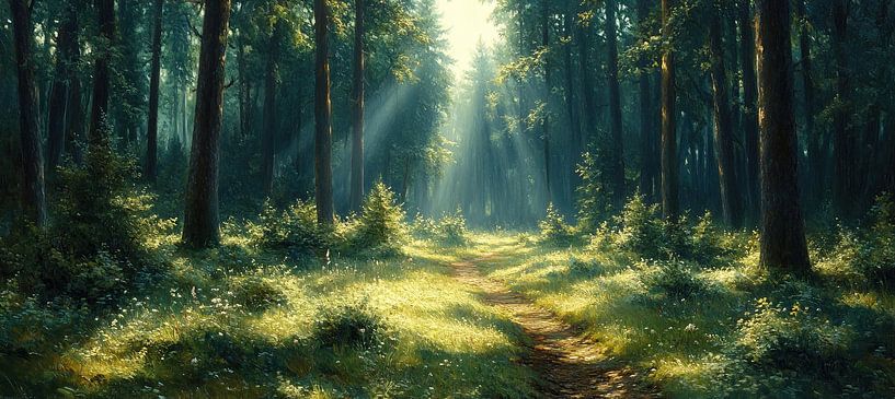 Margaré-Landschaft | Waldgeflüster von Abstraktes Gemälde