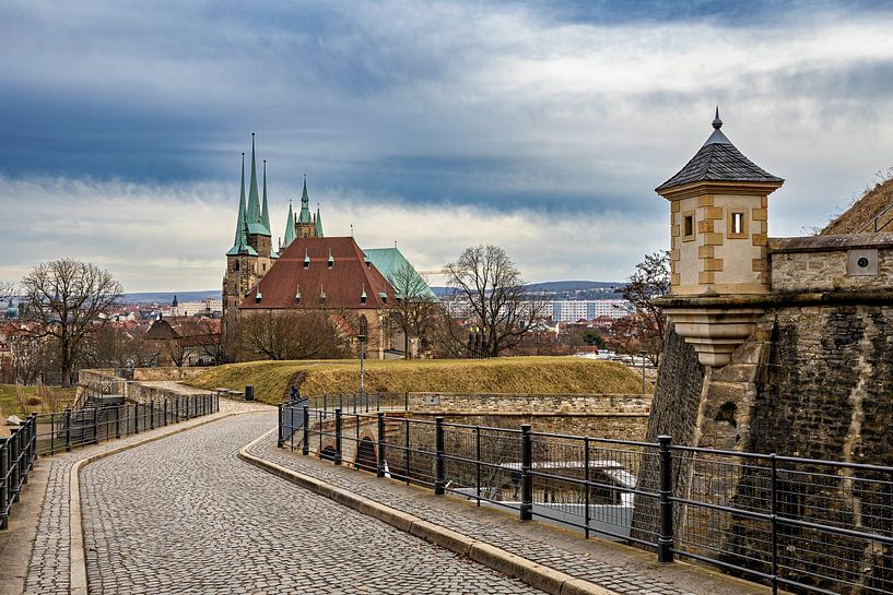 De kathedraal in Erfurt van Roland Brack
