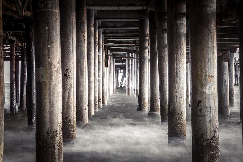 Pillars in the sea under the Santa Monica Pier California United States by Retinas images